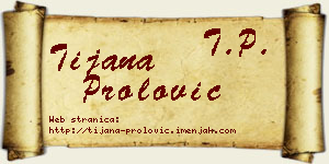 Tijana Prolović vizit kartica